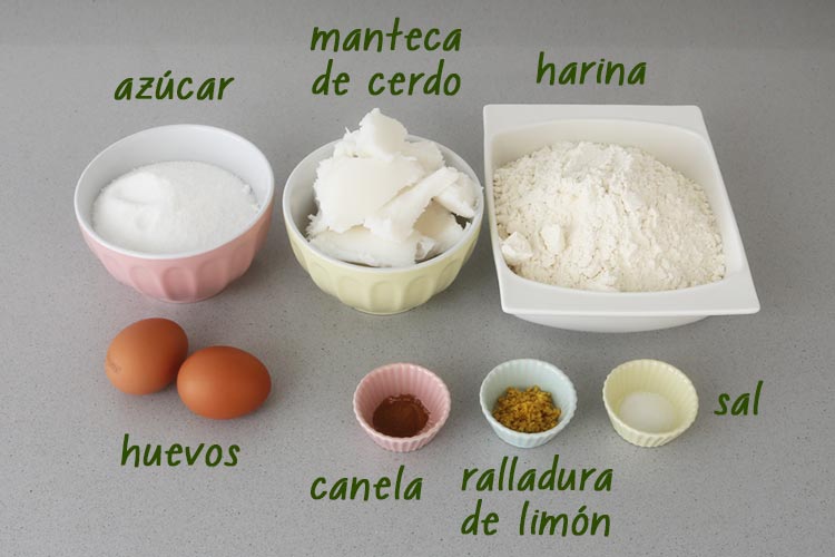 Ingredientes de perrunillas extremeñas