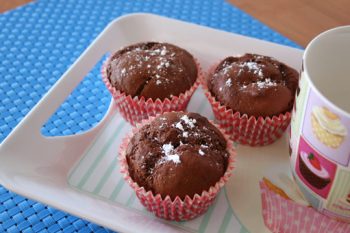 Muffins de chocolate sin huevo