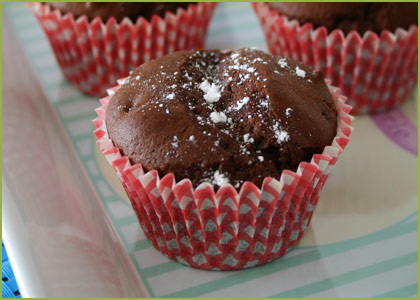 Así quedan los muffins de chocolate sin huevo