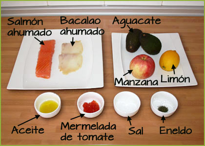 Ingredientes receta de tartar de salmón y aguacate