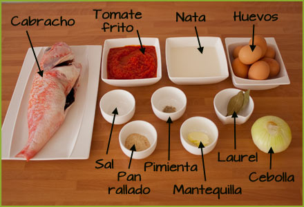 Ingredientes para hacer pastel de cabracho