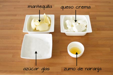 Ingredientes para la crema de queso