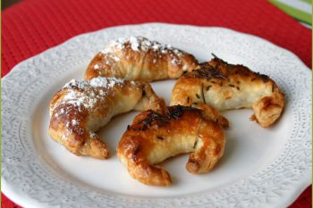 Mini croissants de chocolate