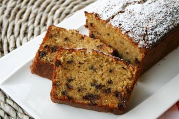 Bizcocho de plátano con pepitas de chocolate