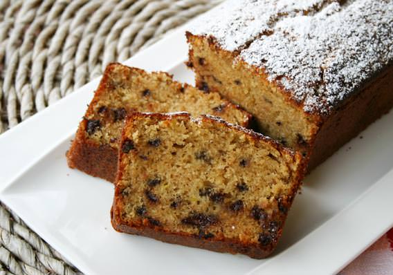 Bizcocho de plátano con pepitas de chocolate