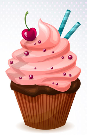 Ilustración de un cupcake