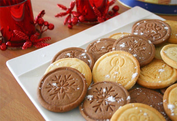 Galletas de Navidad decoradas con sello