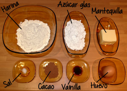 Ingredientes para hacer galletas de Navidad