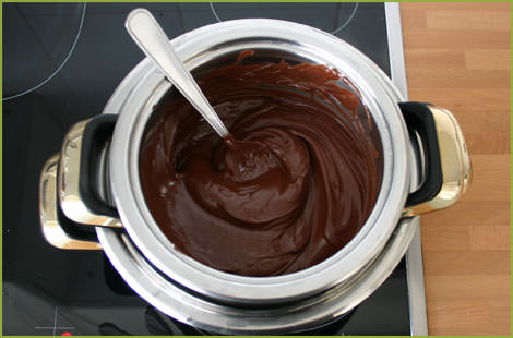 Chocolate fundido al baño María