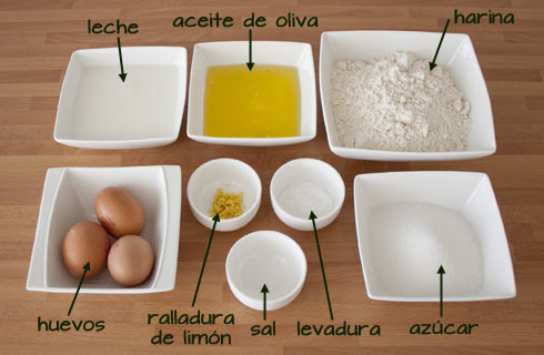 Ingredientes para hacer magdalenas caseras y esponjosas