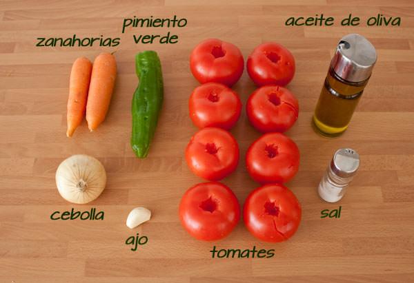 Ingredientes para hacer una rica salsa de toma casera y fácil