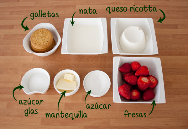 Ingredientes para hacer una tarta de queso deliciosa y rápida en vasitos