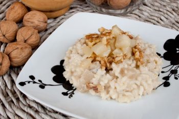 Receta de risotto con gorgonzola, pera y nueces fácil