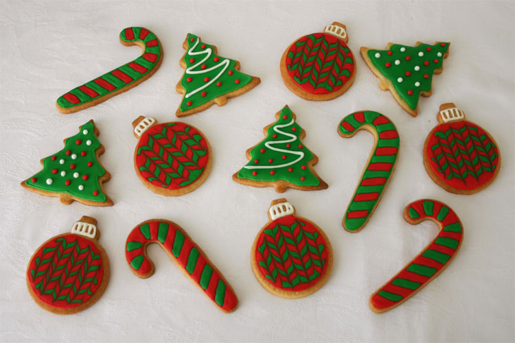 Galletas de Navidad decoradas con glasa real