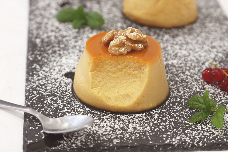 Flan de turrón del blando