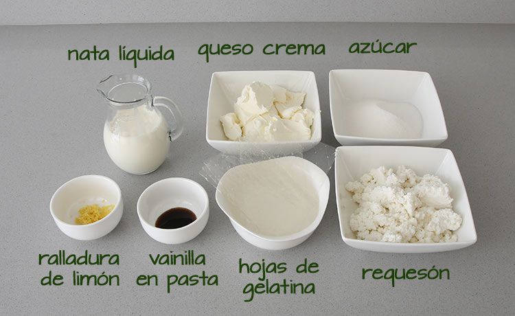 Ingredientes para hacer tarta de queso sin horno