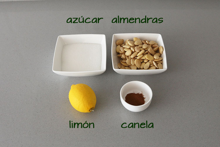 Ingredientes para hacer turrón a la piedra