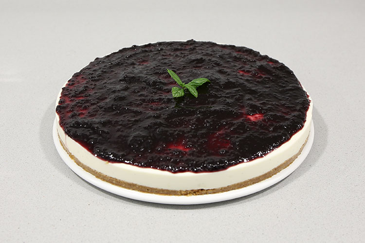 Tarta de queso sin horno con mermelada