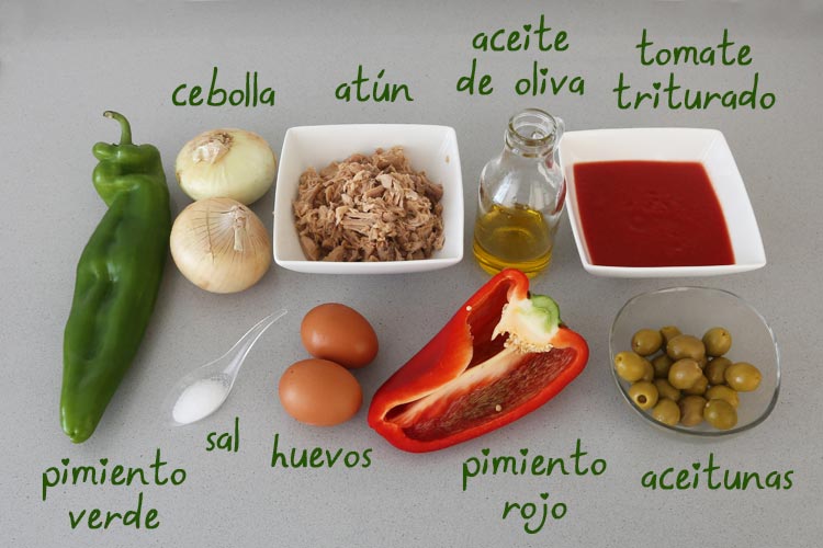 Ingredientes para hacer empanada gallega tradicional