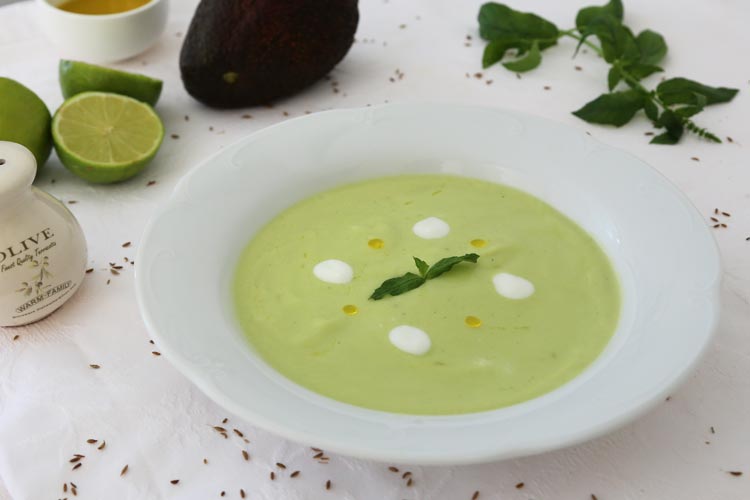 Crema de aguacate y pepino