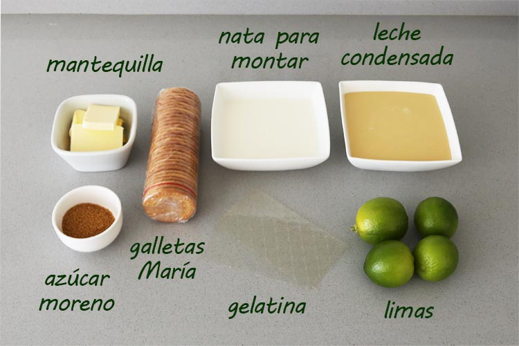 Ingredientes para hacer tarta de lima