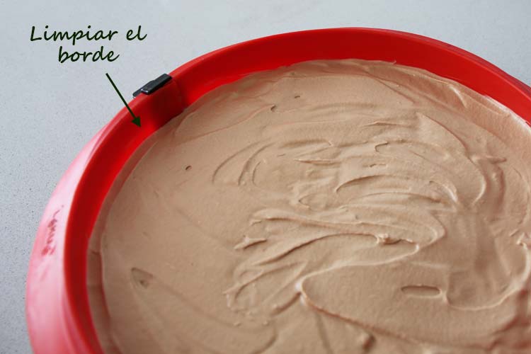 Capa de mousse de chocolate con leche