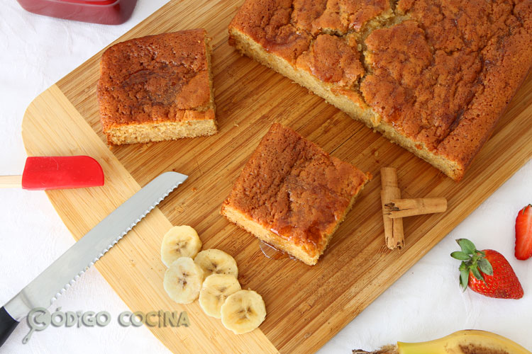 Bizcocho de plátano y miel muy esponjoso