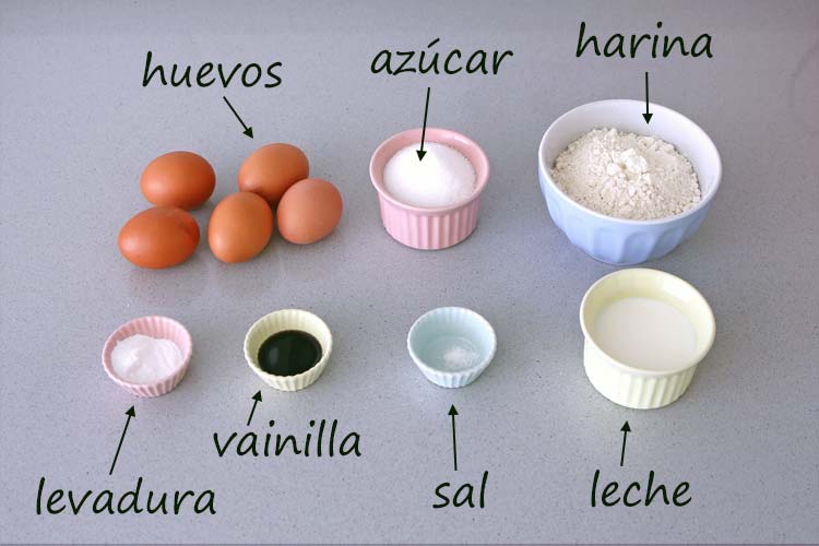 Ingredientes del pastel tres leches