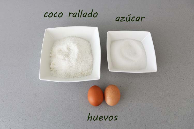 Ingredientes para hacer coquitos