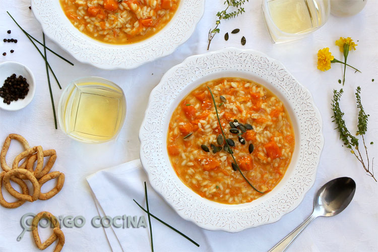 Risotto de calabaza y parmesano