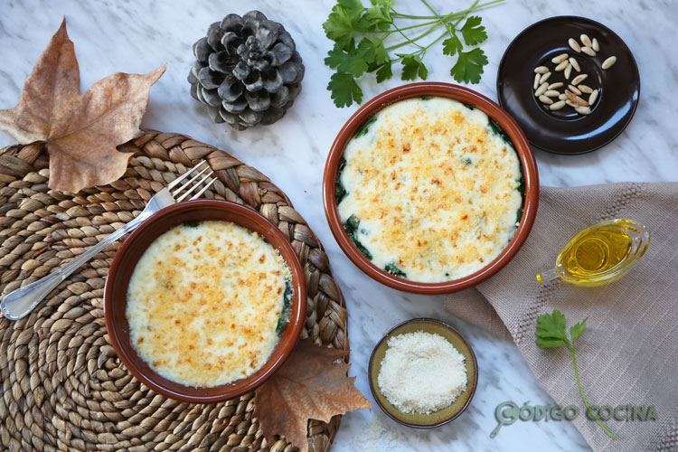 Espinacas a la crema gratinadas