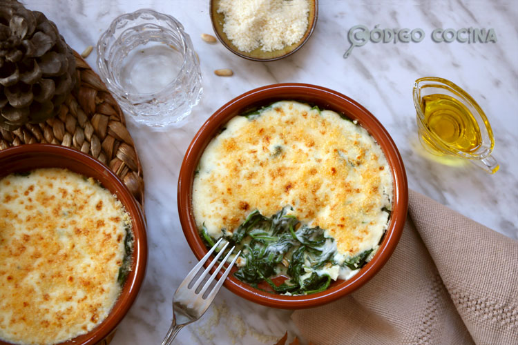 Espinacas gratinadas en el horno