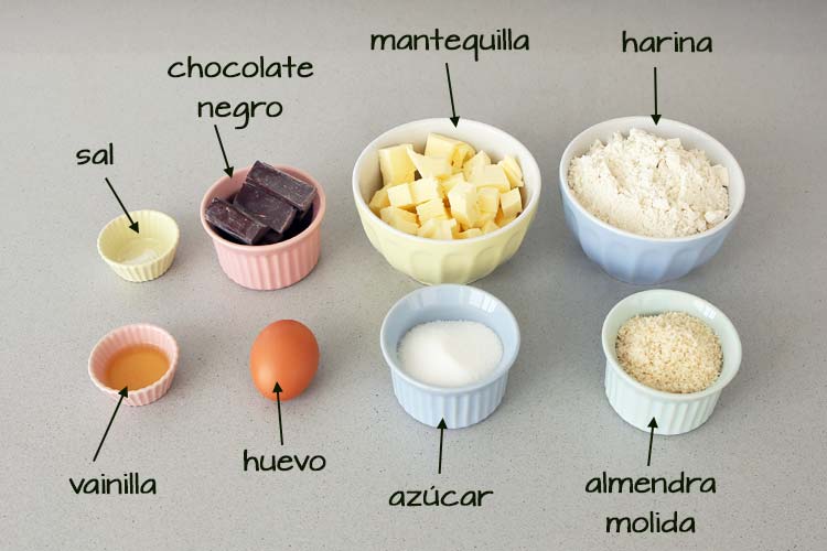 Ingredientes para hacer galletas de almendra