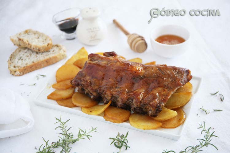 Costillas al horno con miel