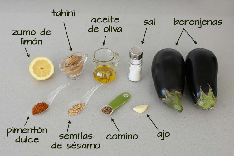 Ingredientes para hacer baba ganoush