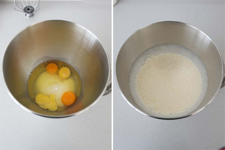 Bate los huevos con el azúcar