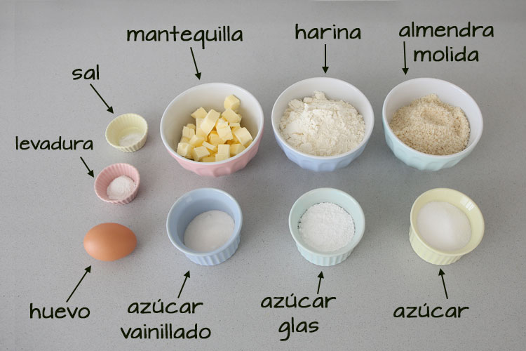 Ingredientes galletas de vainilla o vanillekipferl