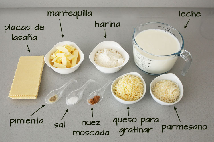 Ingredientes para hacer lasaña