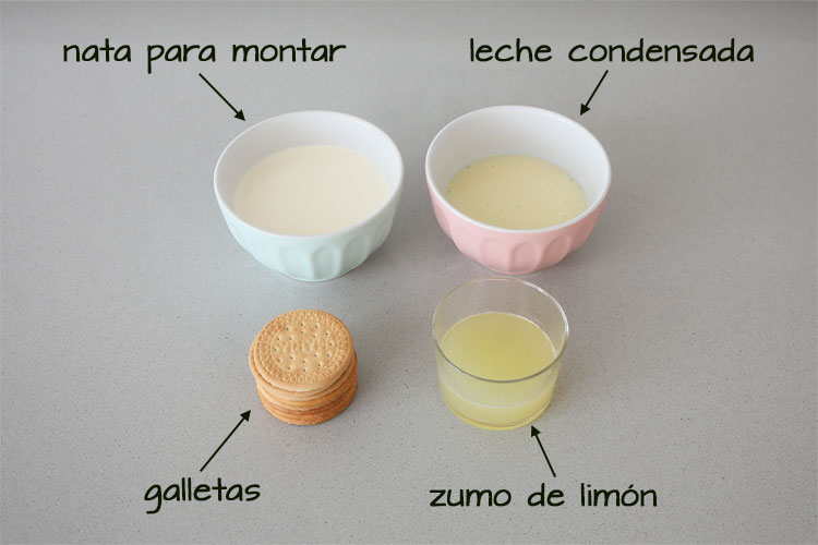 Ingredientes para hacer mousse de limón