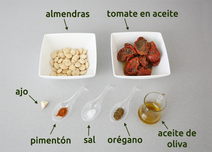 Ingredientes para hacer paté vegetal