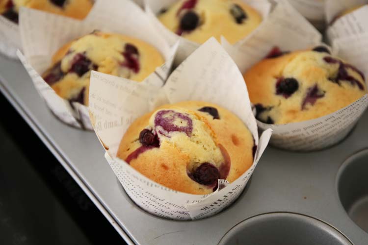 Muffins caseros de arándanos y yogur