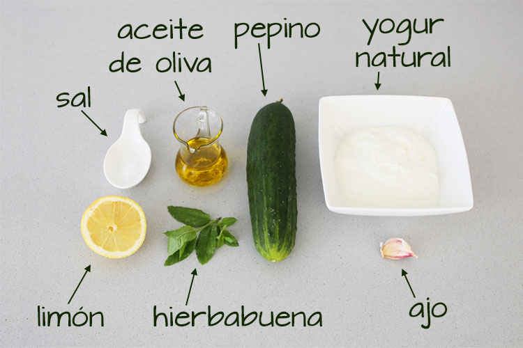 Ingredientes para hacer tzatziki