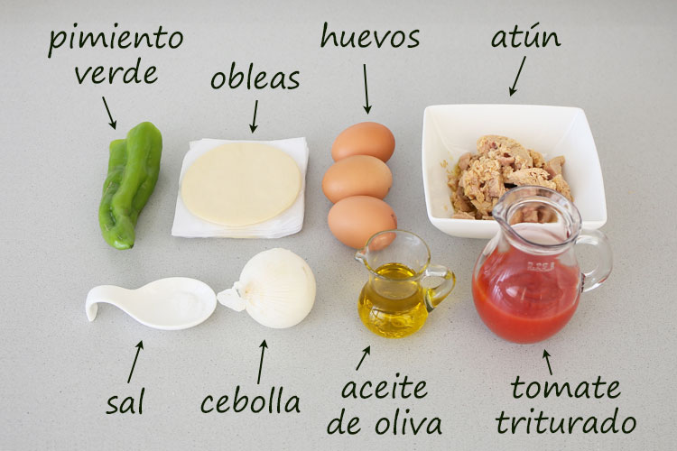 Ingredientes para hacer empanadillas de atún y huevo fáciles