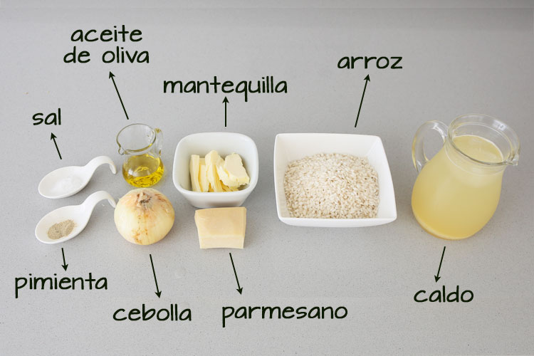 Ingredientes para hacer risotto a la parmesana con Mambo