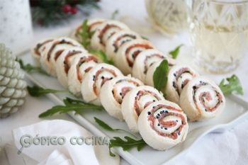 Rollitos de salmón y queso crema