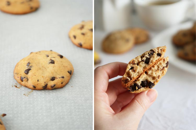 Galletas de plátano y chips de chocolate