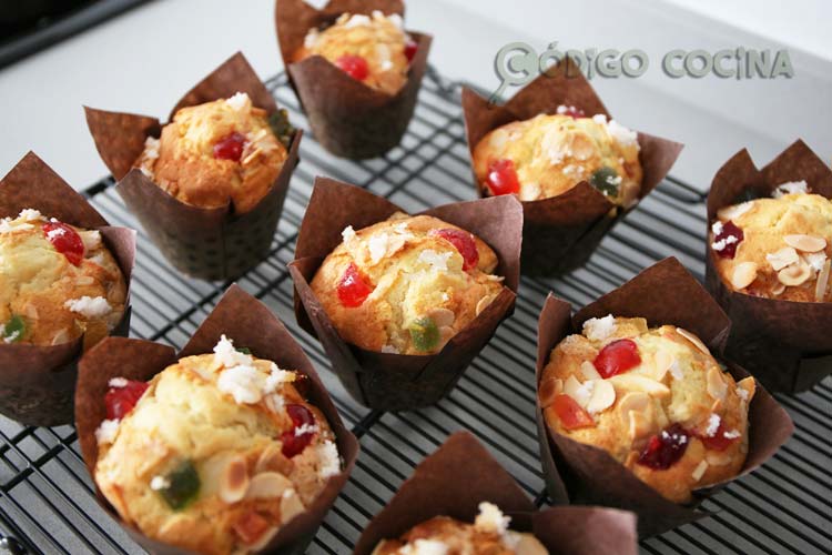 Muffins con frutas confitadas