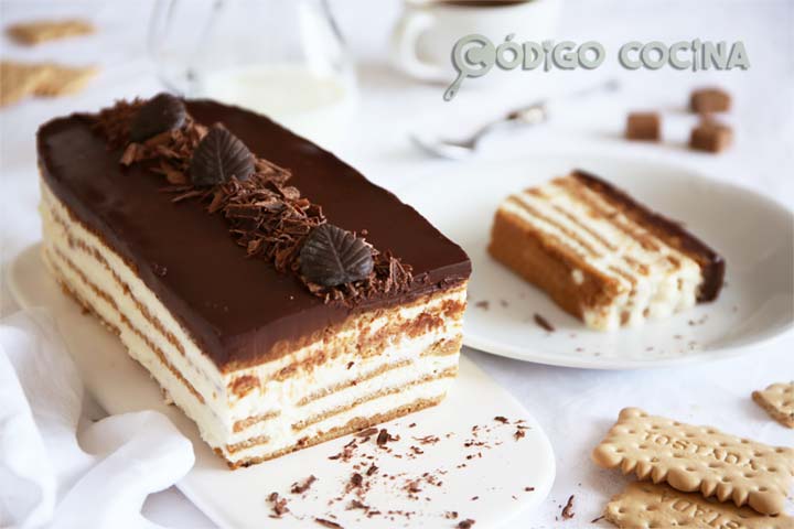 Tarta fría de galletas y queso mascarpone, sin horno y fácil de hacer