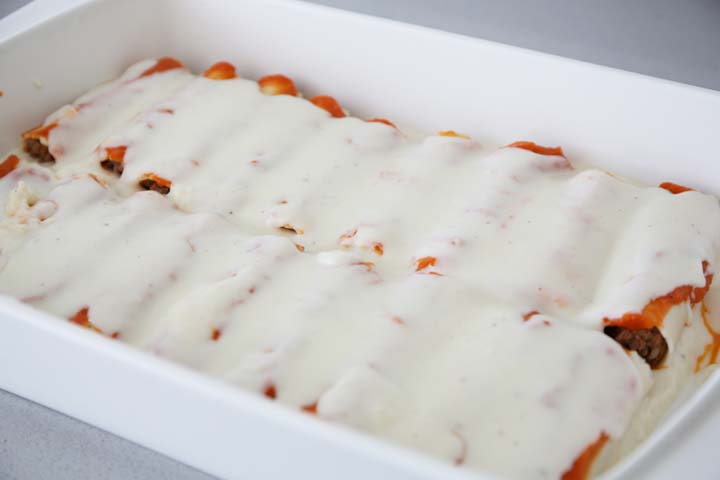 Canelones napados con bechamel