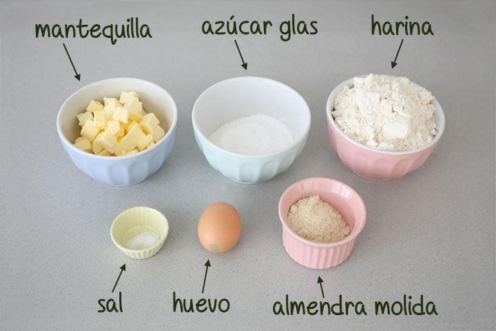 Ingredientes para hacer galletas sablé